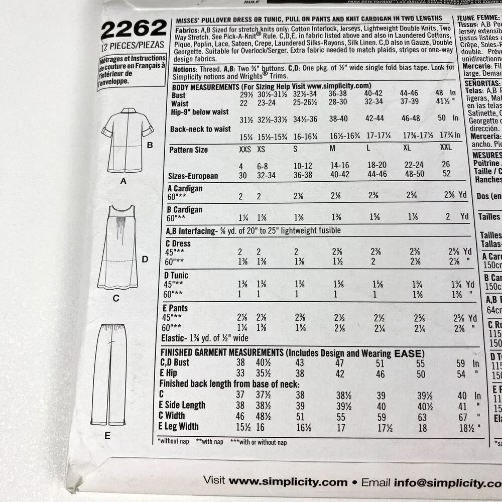 Simplicity 2262 sewing